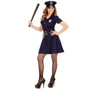 Widmann 49089 Polizistin Police Officer Costume, Solid, Blue, XS