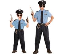 Widmann Police Officer (Shirt, Pants, Belt, Tie, Hat) (128 cm / 5-7 Years) Blue