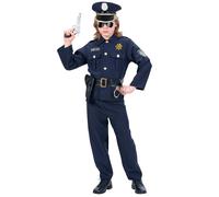 Widmann Policeman (Coat, Pants, Belt With Holster, Hat) (116 cm / 4-5 Years) Blu