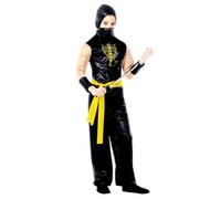 Widmann Power Ninja (Hooded Coat With Muscle Arms, Pants, Belt) (140 cm / 8-10 Y