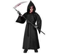 Widmann Reaper (Hooded Robe, Belt) (128 cm / 5-7 Years) Black
