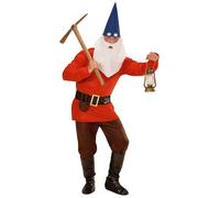 Widmann 01343 - Adult Costume Dwarf, jacket, pants, belt with bag, shoe cover, hat with ears, eyebrows and beard
