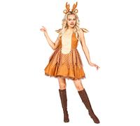 W WIDMANN MILANO Party Fashion REINDEER (DRESS WITH PETTICOAT, HEADPIECE) - (S)