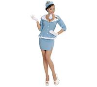 Widmann 06633 Adult Retro, Hostess Costume with Jacket, Skirt, Tie and Hat ? Large
