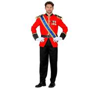 Widmann - Royal Prince costume, jacket with sash, trousers, belt, gloves, uniform, theme party, carnival, fancy dress