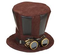 Widmann S.R.L. - | Brown cylinder with glasses attached - costume accessory for steampunk, carnival and theme parties