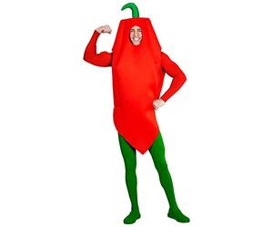 Widmann S.R.L. - | Red and Green Peppers Cloak Unisex Costume for Carnival, Themed Parties and Food Themed Parties