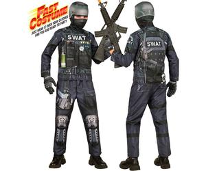 Widmann S.W.A.T. Fast Costume (Jacket, Pants, Gloves, Mask) (116 cm / 4-5 Years)