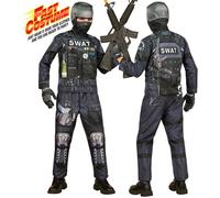 Widmann S.W.A.T. Fast Costume (Jacket, Pants, Gloves, Mask) (XL) Blue