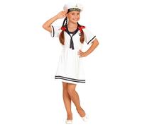 Widmann Sailor Girl (Dress, Hat) (140 cm / 8-10 Years) White
