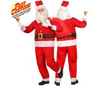 Widmann Santa Claus Fast Costume (Jacket, Pants, Hat) (M) Red