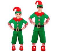 Widmann Santa's Little Helper Elf (Coat, Pants, Belt, Shoe Covers, Hat) (128 cm