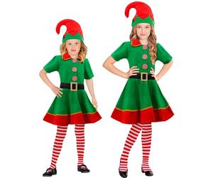 Widmann Santa's Little Helper Elf (Dress With Belt, Hat, Stockings) (104 cm / 2-