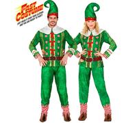 Widmann Santa's Little Helper Elf Fast Costume (Jacket, Pants, Hat) (XXL) Green