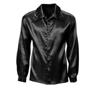 Widmann Satin 70S Disco Shirt Costume for Seventies 70s Disco Retro Fancy Dress Up Outfits