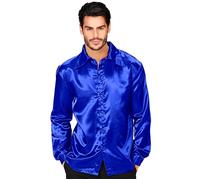Widmann 22022 Hemd Satin Shirt, Solid, Blue, M