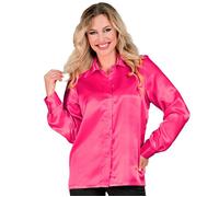 Widmann Satin Pink 70s Disco Shirt (S) Pink