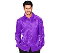Widmann Satin 70s Disco Shirt Costume For Seventies 70s Disco Retro Fancy Dress Up