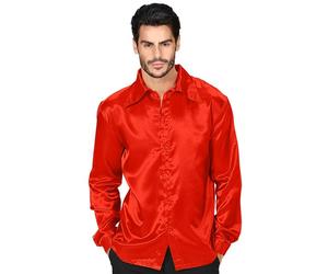 Widmann Satin Red 70s Disco Shirt (L) Red