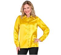 Widmann Satin Yellow 70s Disco Shirt (S) Yellow