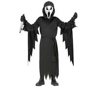 Kids Screaming Ghost Costume Hooded Robe Mask Halloween Fancy Dress Outfit