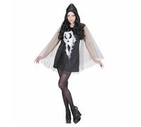Widmann Screaming Ghost Lady (Hooded Dress, Poncho) (S) Black