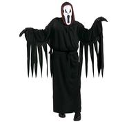 Widmann Screaming Ghost (Robe, Belt, Hooded Mask) (128 cm / 5-7 Years) Black