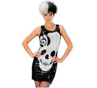 Ladies Sequin Dress Skulls Costume Large UK 14-16 for 70s Disco Fancy Dress