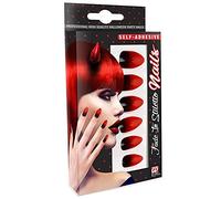 Widmann ? Set 12 Nail Stiletto Blended Womens, Red/Black, One Size, vd-wdm05365