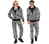 Widmann 79392 Costume Tracksuit, Animal Print Zebra, Metallic Silver, M