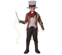 Widmann Sinister Ringmaster (Jacket With Vest, Skull Jabot, Gloves, Hat) (128 cm