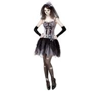 Widmann Skelebride (Dress, Fingerless Gloves, Bridal Veil) (L) Black