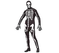 Widmann ? Skeleton arrapato Mens, S, vd-wdm03691 | 3 Piece Set with Jumpsuit, Gloves and Mask for Halloween, Theme Party and Carnival