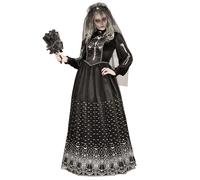 Widmann Skeleton Bride (Dres With Crinoline Underskirt, Bridal Veil) (M) Black