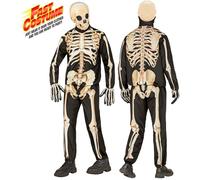 Widmann Skeleton Fast Costume (Jacket, Pants, Gloves, Mask) (116 cm / 4-5 Years)