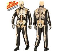 W WIDMANN MILANO Party Fashion - Skeleton Costume Set with Mask, Complete Outfit for Adults, Halloween and Carnival