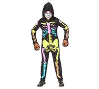 WIDMANN 38114 - Children's Skeleton Costume for Halloween Living Dead Fancy Dress, Black/White, 164 cm / 14-16 Years