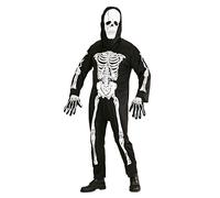 Mens Skeleton Costume Large UK 42/44" for Halloween Living Dead Fancy Dress