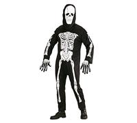 Mens Skeleton Costume Medium UK 40/42" for Halloween Living Dead Fancy Dress