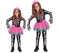 Widmann Skelton (Tutu Dress, Skull Bow Headband) (140 cm / 8-10 Years) Different