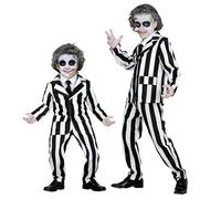 Widmann Sleazy Ghost (Jacket, Pants, Tie) (140 cm / 8-10 Years) Black