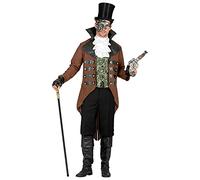 Widmann - Steampunk costume, tailcoat, vest and jabot, Victorian clothing style, gears, theme party, carnival, fancy dress