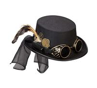 Widmann Steampunk Top Hat With Goggles & Clockwork Deco