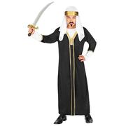 WIDMANN - Sultan costume including robe with coat and headpiece. Perfect for themed birthday parties, carnival, halloween. Middle East, Arabian. Size 5-7 Years or 128cm