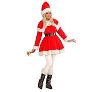Widmann Super Deluxe Miss Santa (Dress, Belt, Capelet, Boot Covers & Hat With Pl