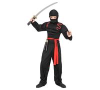 Widmann Super Muscle Ninja (Hooded Muscle Shirt, Face Mask, Pants, Belt) (128 cm