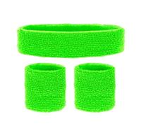 Widmann sweatbands, headband and 2 wristbands | With headband and 2 bracelets for 80s theme party, carnival, festival, retro outfits