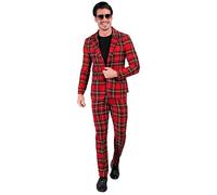 Widmann Tartan Party Fashion Suit (Jacket, Pants) (M) Red