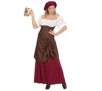 Widmann 01493 Medieval Hostess Costume, Brown/Red/White, L