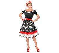 Widmann 10131253 Adult 50s Fashion Costume, Black, White, Red, M